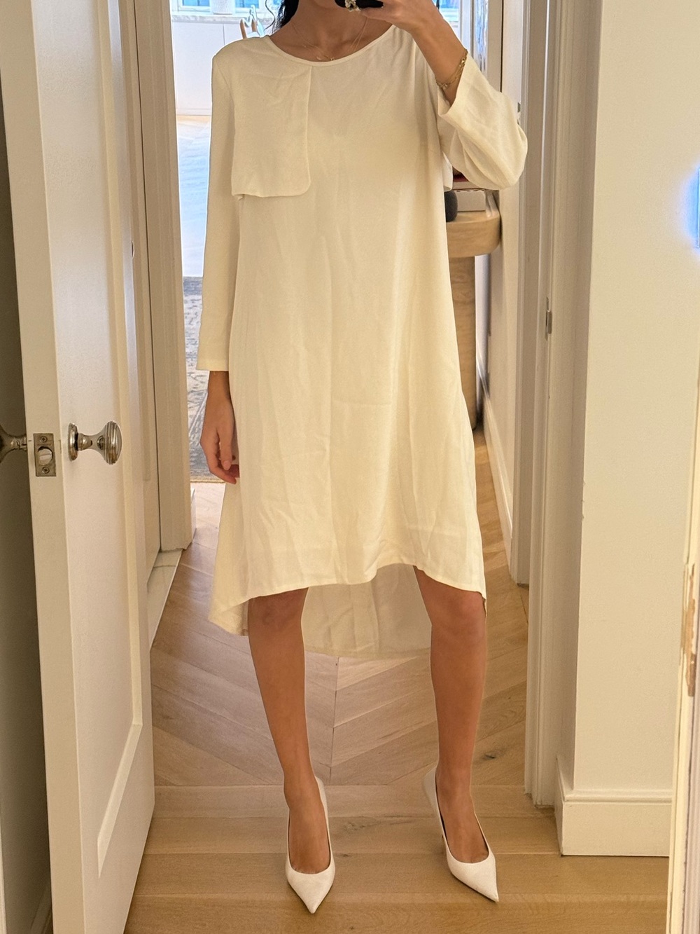 Club Monaco Women's white Long-Sleeve Midi Dress